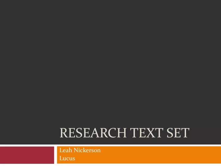 research text set