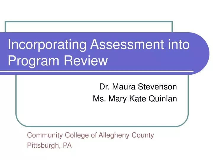 incorporating assessment into program review