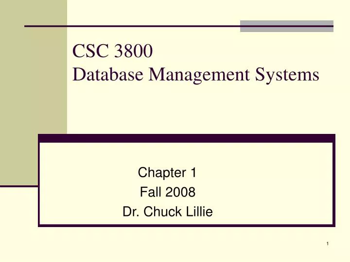 csc 3800 database management systems