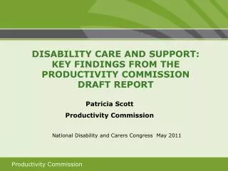 Patricia Scott Productivity Commission