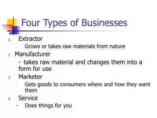 Four Types of Businesses