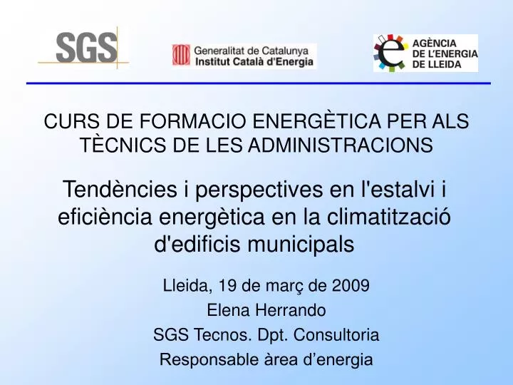 curs de formacio energ tica per als t cnics de les administracions