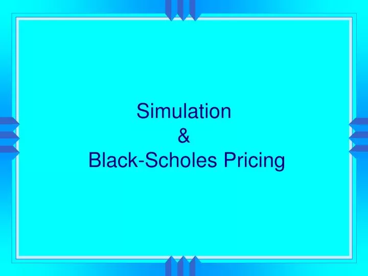 simulation black scholes pricing
