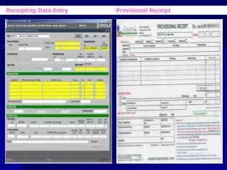 Receipting Data Entry Provisional Receipt