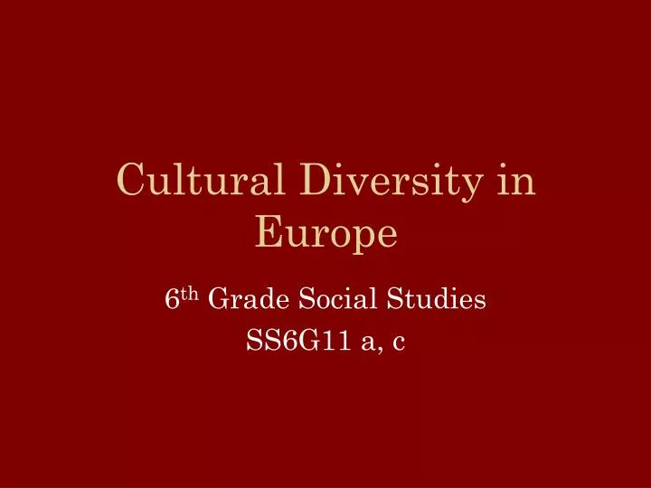 cultural diversity in europe