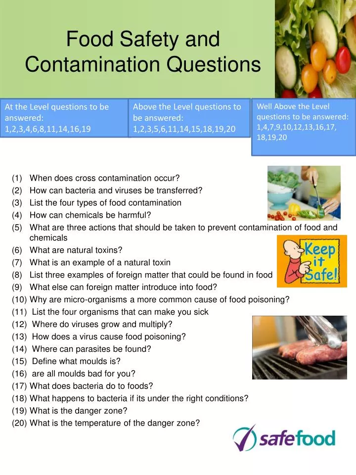 food safety and contamination questions