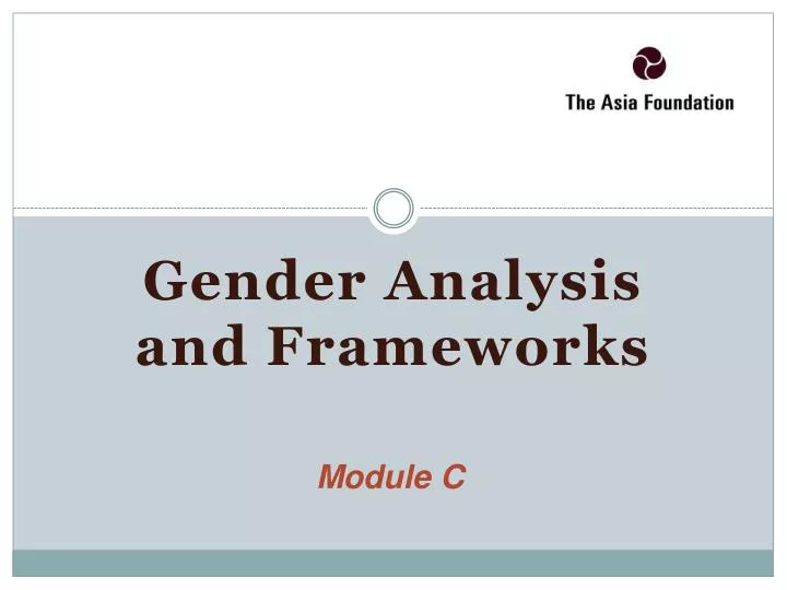gender analysis and frameworks