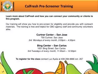 CalFresh Pre-Screener Training