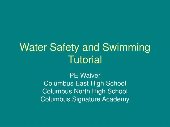 water safety and swimming tutorial