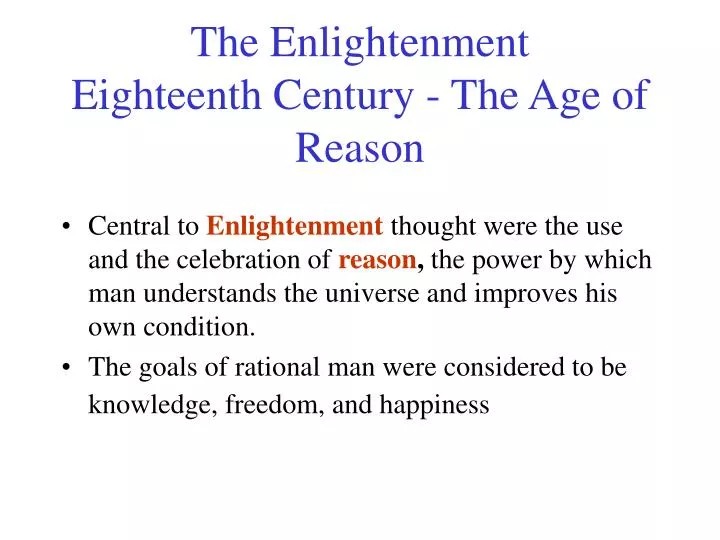 the enlightenment eighteenth century the age of reason