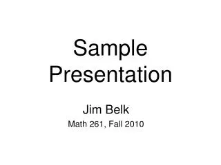 Sample Presentation