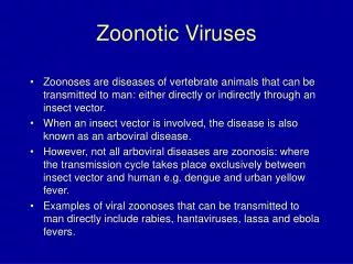 Zoonotic Viruses