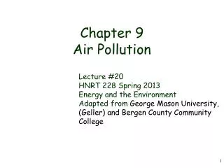 Chapter 9 Air Pollution