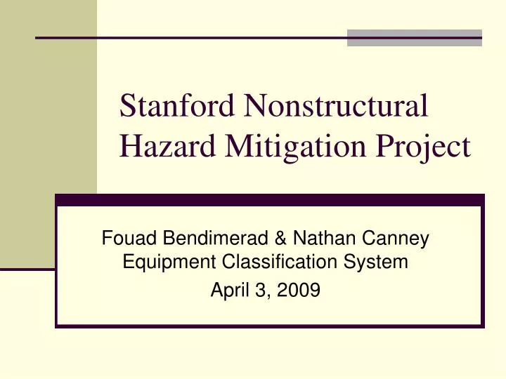 stanford nonstructural hazard mitigation project