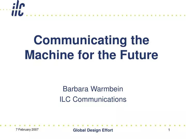 communicating the machine for the future