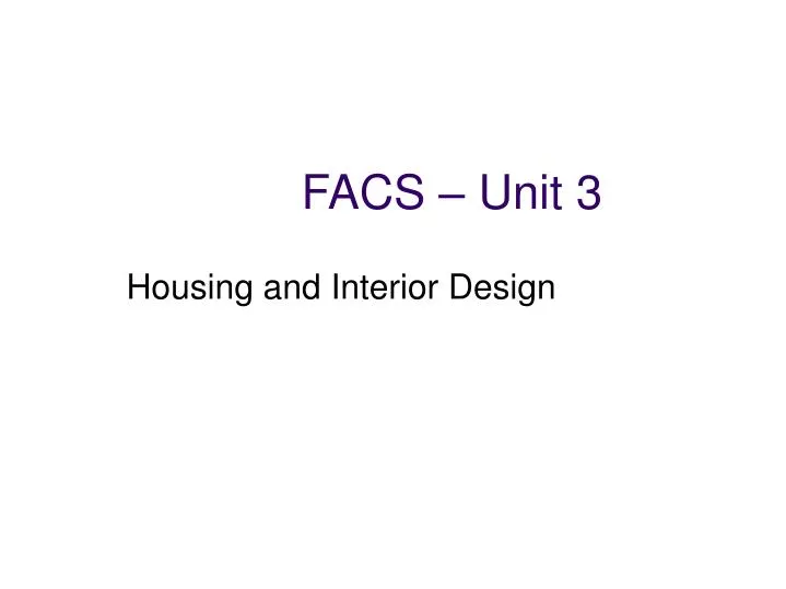 housing and interior design