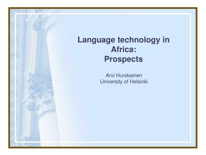 language technology in africa prospects