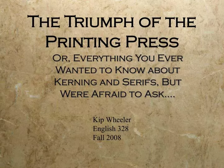 the triumph of the printing press