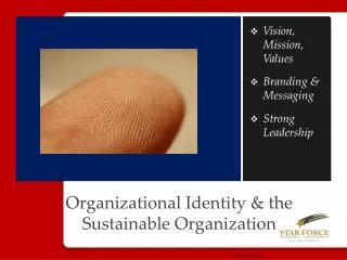 Organizational Identity &amp; the Sustainable Organization