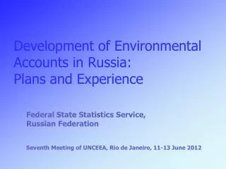Federal State Statistics Service, Russian Federation
