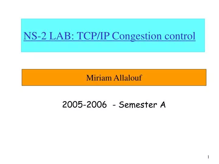 ns 2 lab tcp ip congestion control