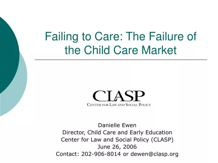 failing to care the failure of the child care market