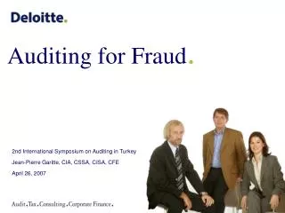 Auditing for Fraud .