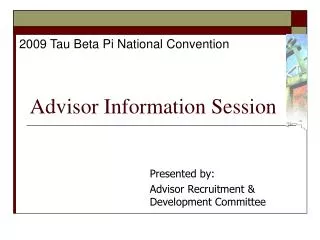 Advisor Information Session