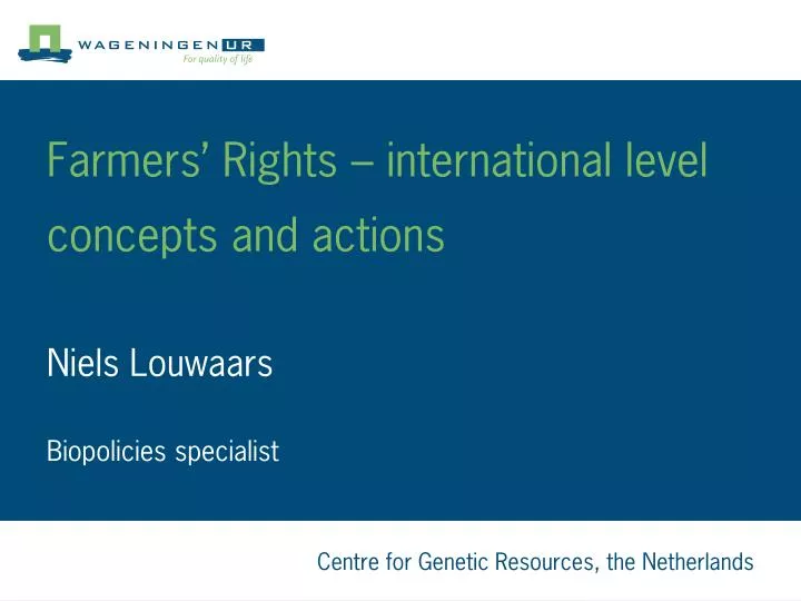 farmers rights international level concepts and actions