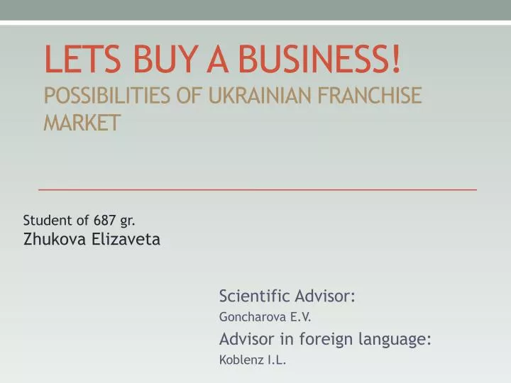 lets buy a business possibilities of ukrainian franchise market