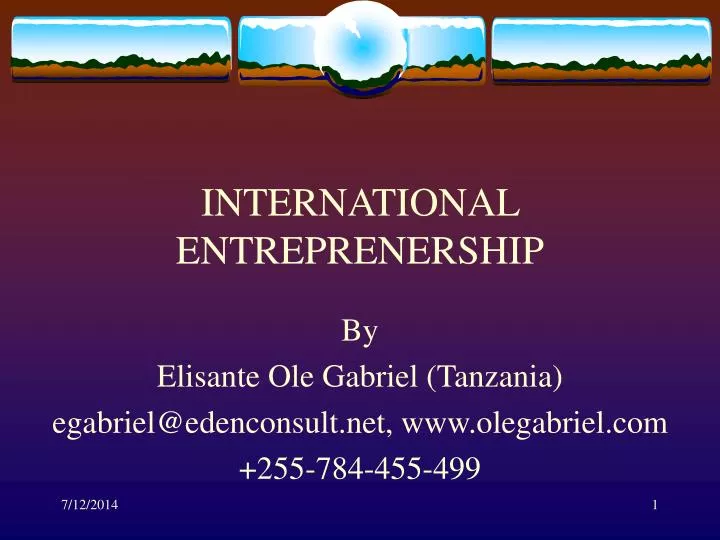 international entreprenership