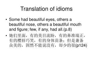 translation of idioms