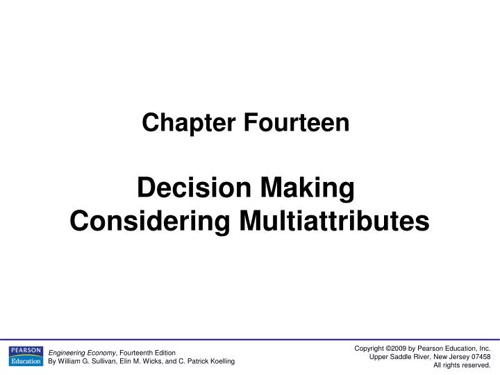 chapter fourteen decision making considering multiattributes