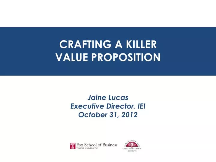 crafting a killer value proposition