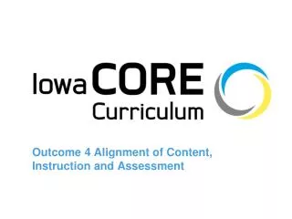 Outcome 4 Alignment of Content, Instruction and Assessment