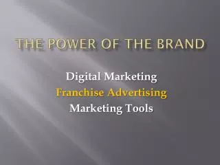 Digital Marketing Franchise Advertising Marketing Tools