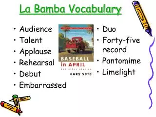La Bamba Vocabulary