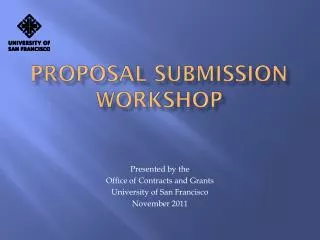 Proposal submission workshop