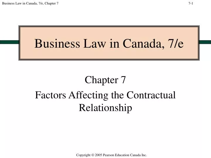 business law in canada 7 e