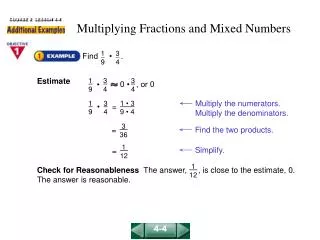 multiplying fractions and mixed numbers