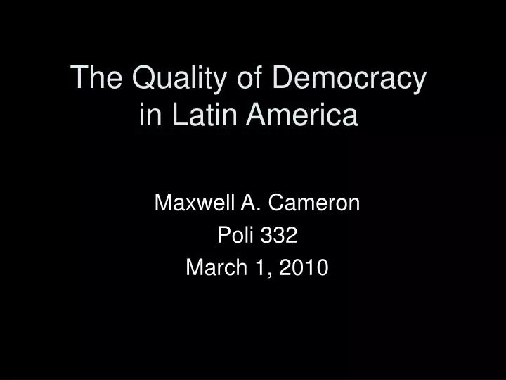 the quality of democracy in latin america