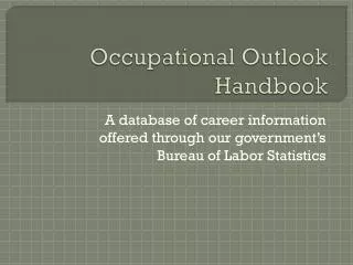 occupational outlook handbook