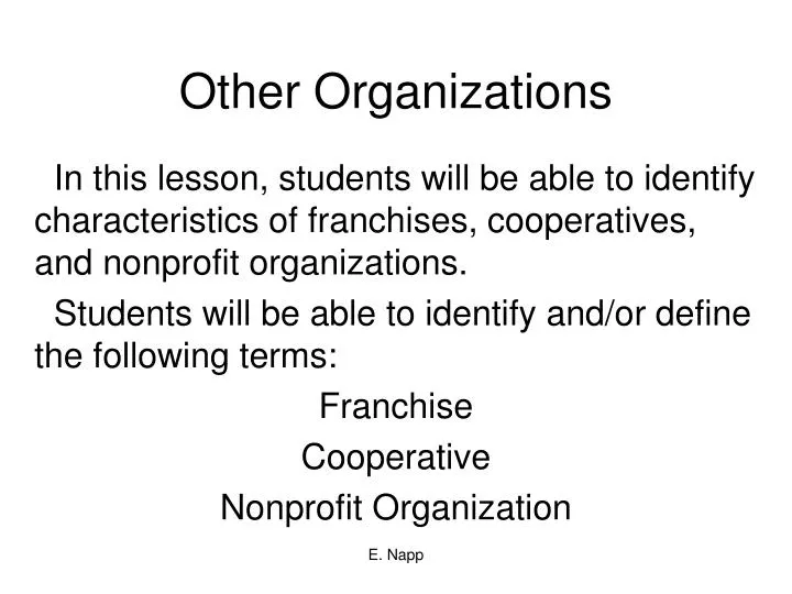 other organizations