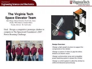 The Virginia Tech Space Elevator Team