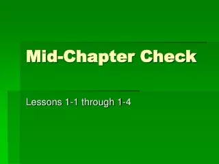 Mid-Chapter Check
