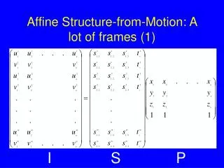 Affine Structure-from-Motion: A lot of frames (1)