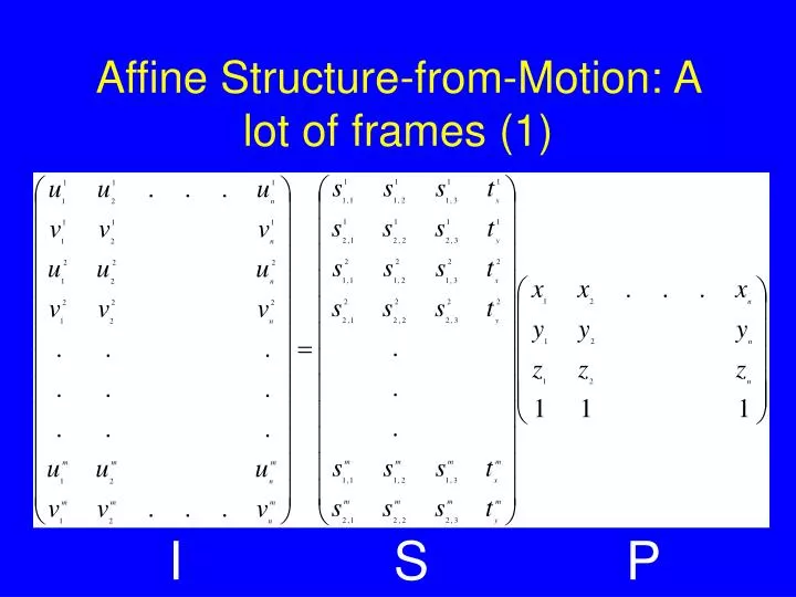 affine structure from motion a lot of frames 1