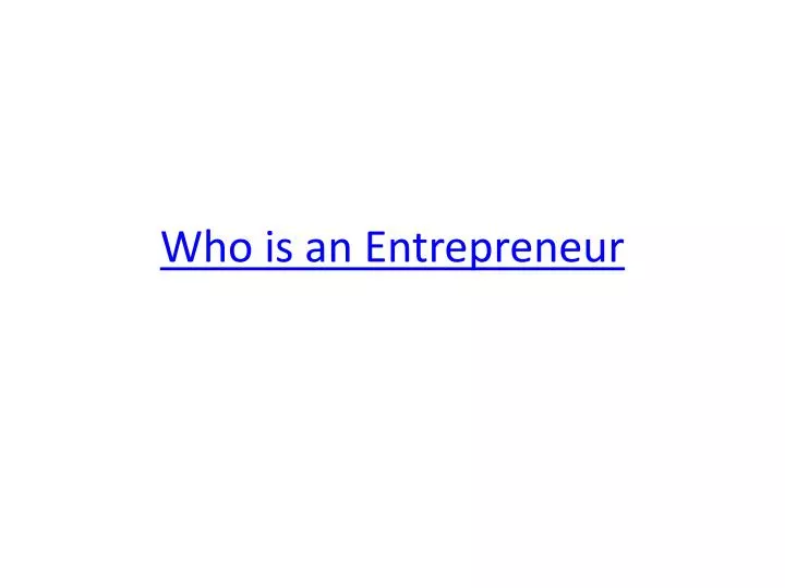 who is an entrepreneur