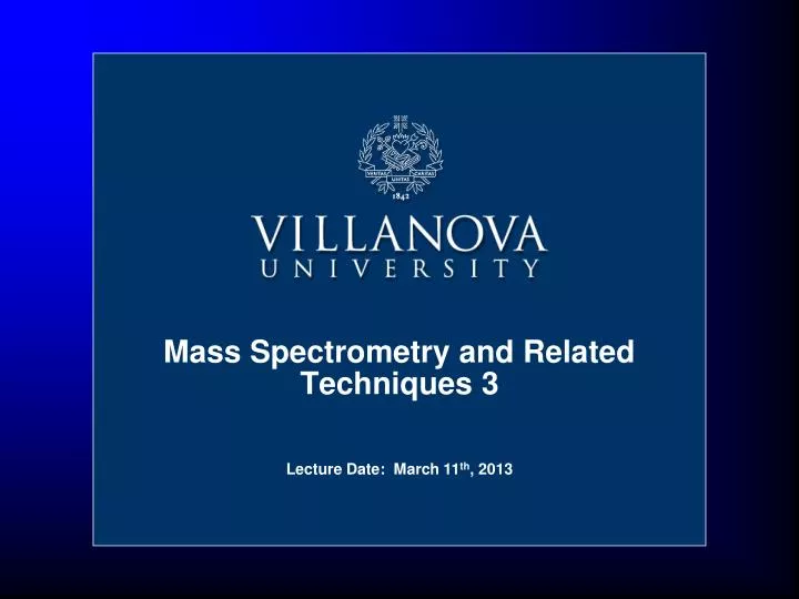 mass spectrometry and related techniques 3