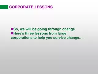 CORPORATE LESSONS